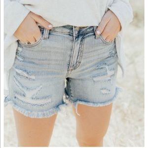 CJLA “Larsen” distressed shorts, light wash